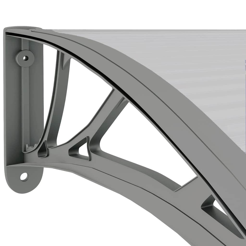 Door Canopy Grey 300x75 cm Polycarbonate