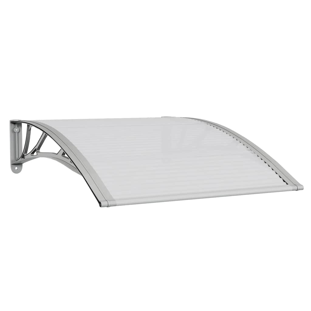 Door Canopy Grey and Transparent 100x75 cm Polycarbonate
