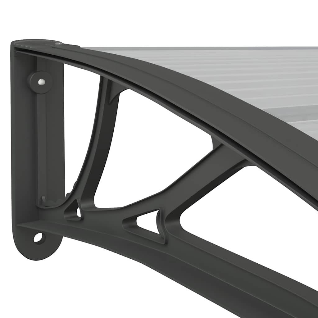 Door Canopy Black and Transparent 400x75 cm Polycarbonate