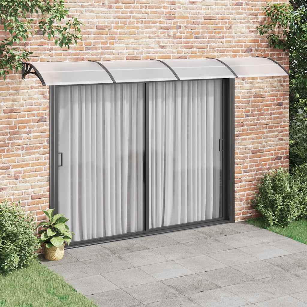 Door Canopy Black and Transparent 400x75 cm Polycarbonate
