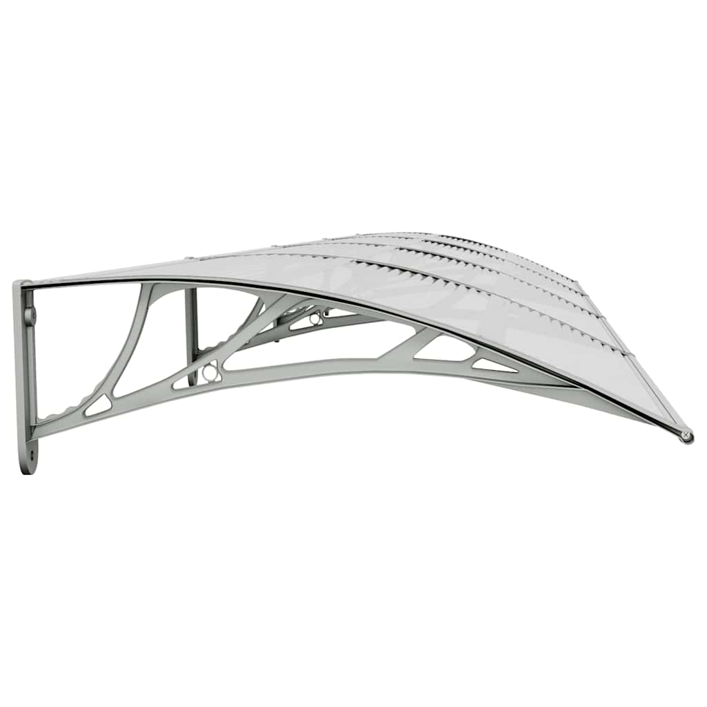 Door Canopy Grey and Transparent 400x75 cm Polycarbonate