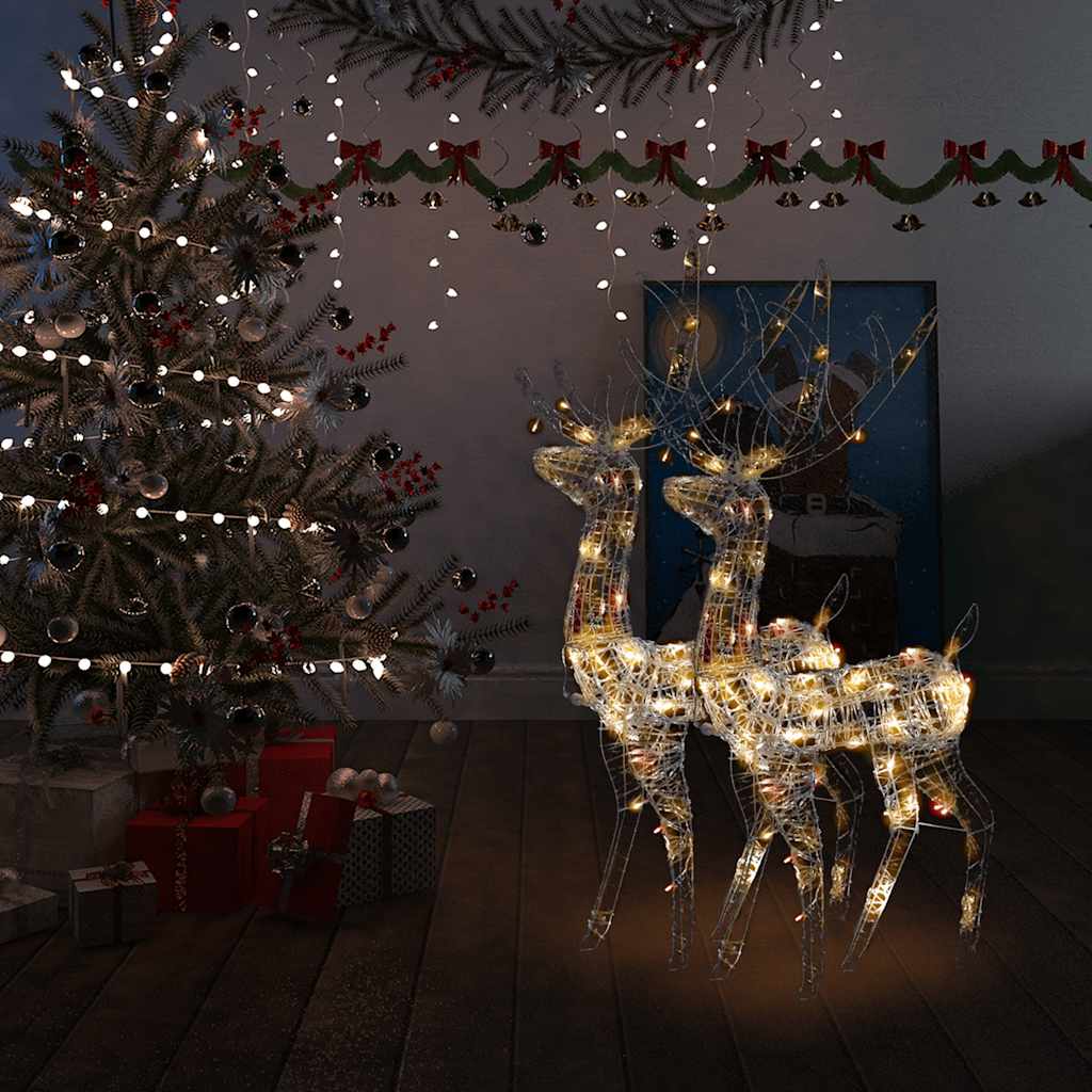 Acrylic Reindeer Christmas Decorations 2 pcs 128cm Multicolour