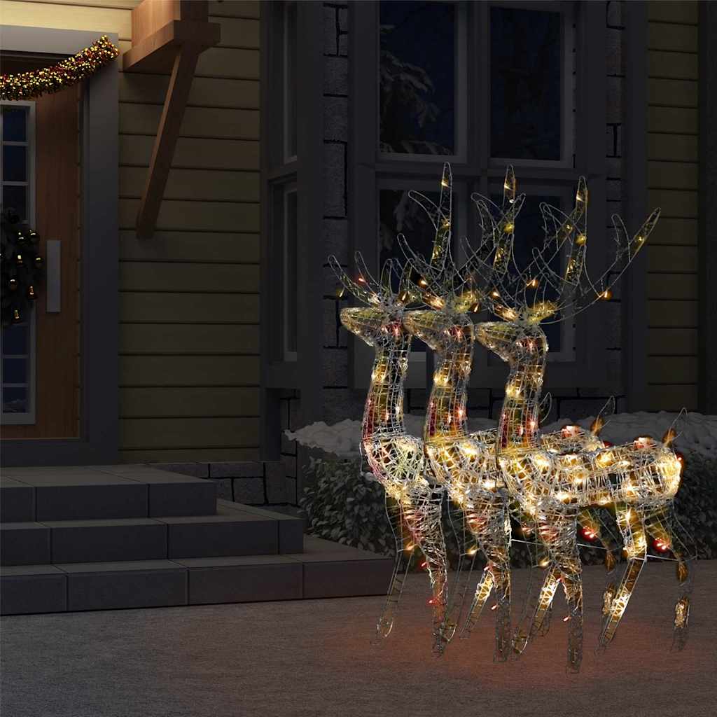 Acrylic Reindeer Christmas Decorations 3 pcs 128cm Multicolour