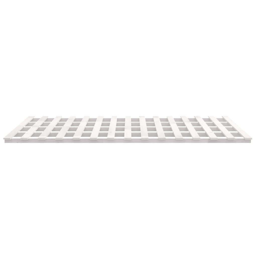 Bed Frame without Mattress White 183x203 cm King Solid Wood Pine