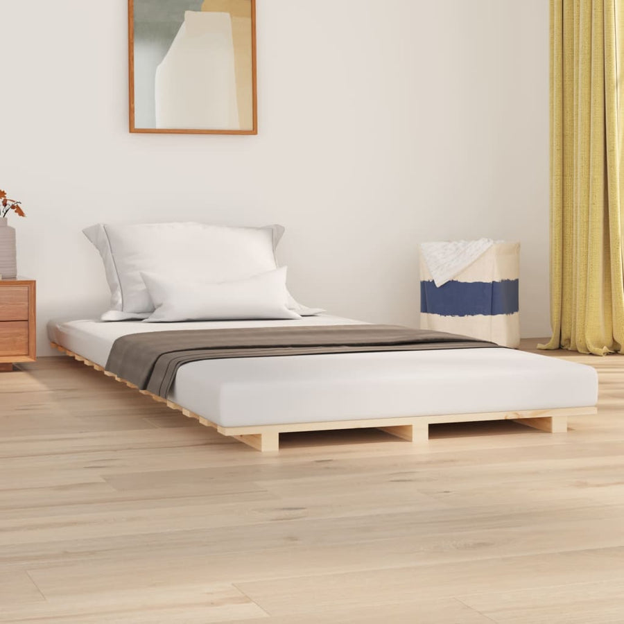 Bed Frame without Mattress 90x190 cm Solid Wood Pine
