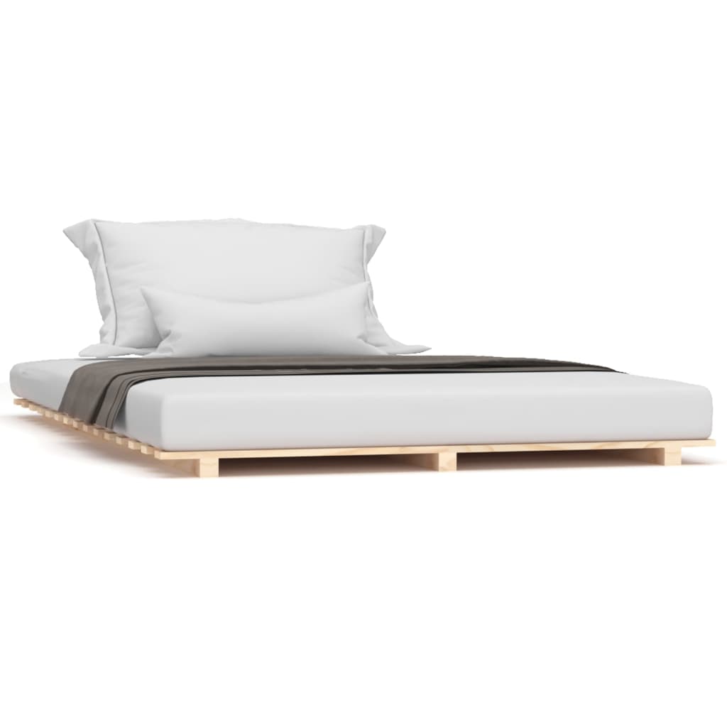 Bed Frame without Mattress 135x190 cm Solid Wood Pine