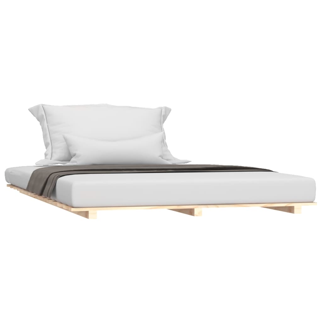 Bed Frame without Mattress 135x190 cm Solid Wood Pine