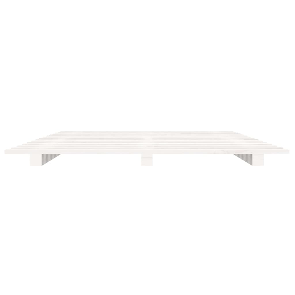 Bed Frame without Mattress White 135x190 cm Solid Wood Pine