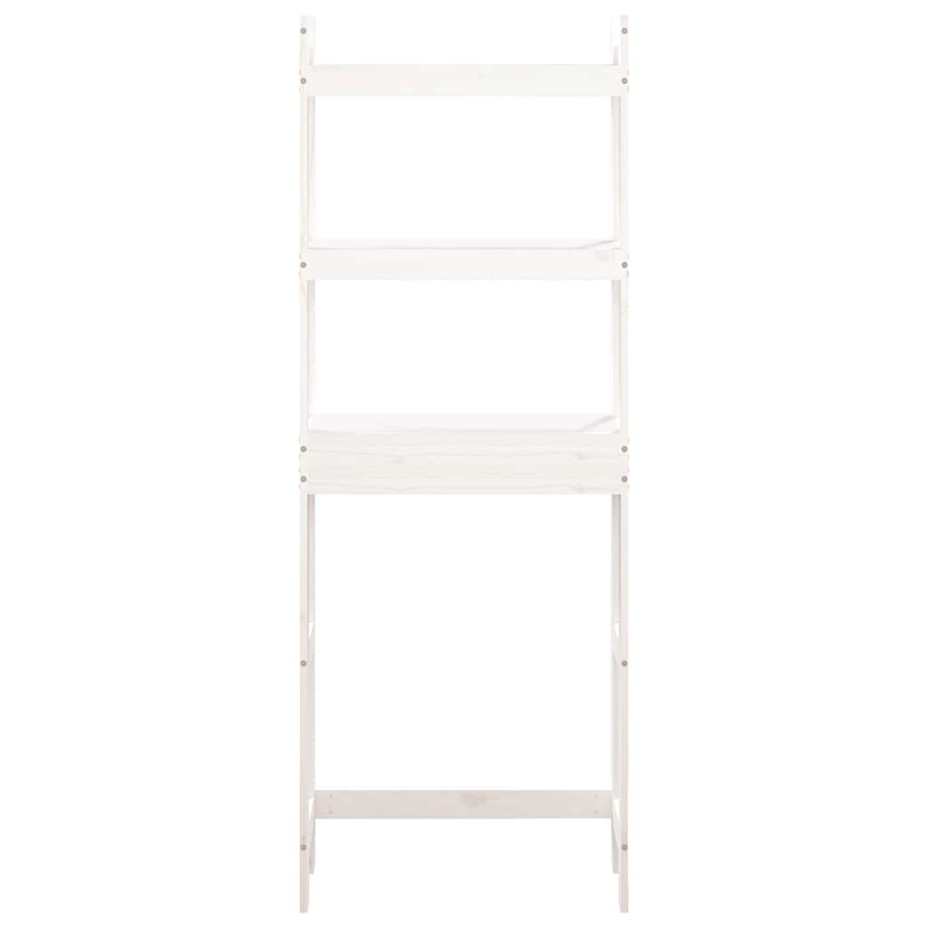 Toilet Rack White 63x26x171 cm Solid Wood Pine