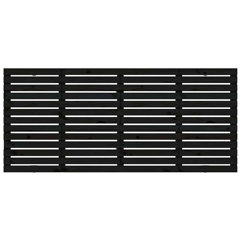 Wall Headboard Black 156 cm Solid Wood Pine