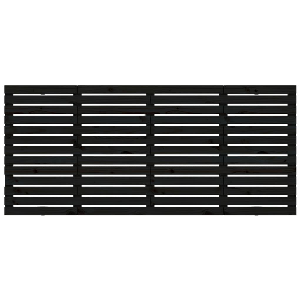 Wall Headboard Black 186 cm Solid Wood Pine
