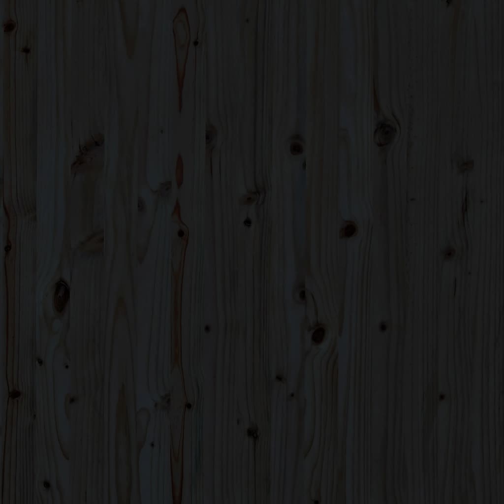 Wall Headboard Black 186 cm Solid Wood Pine