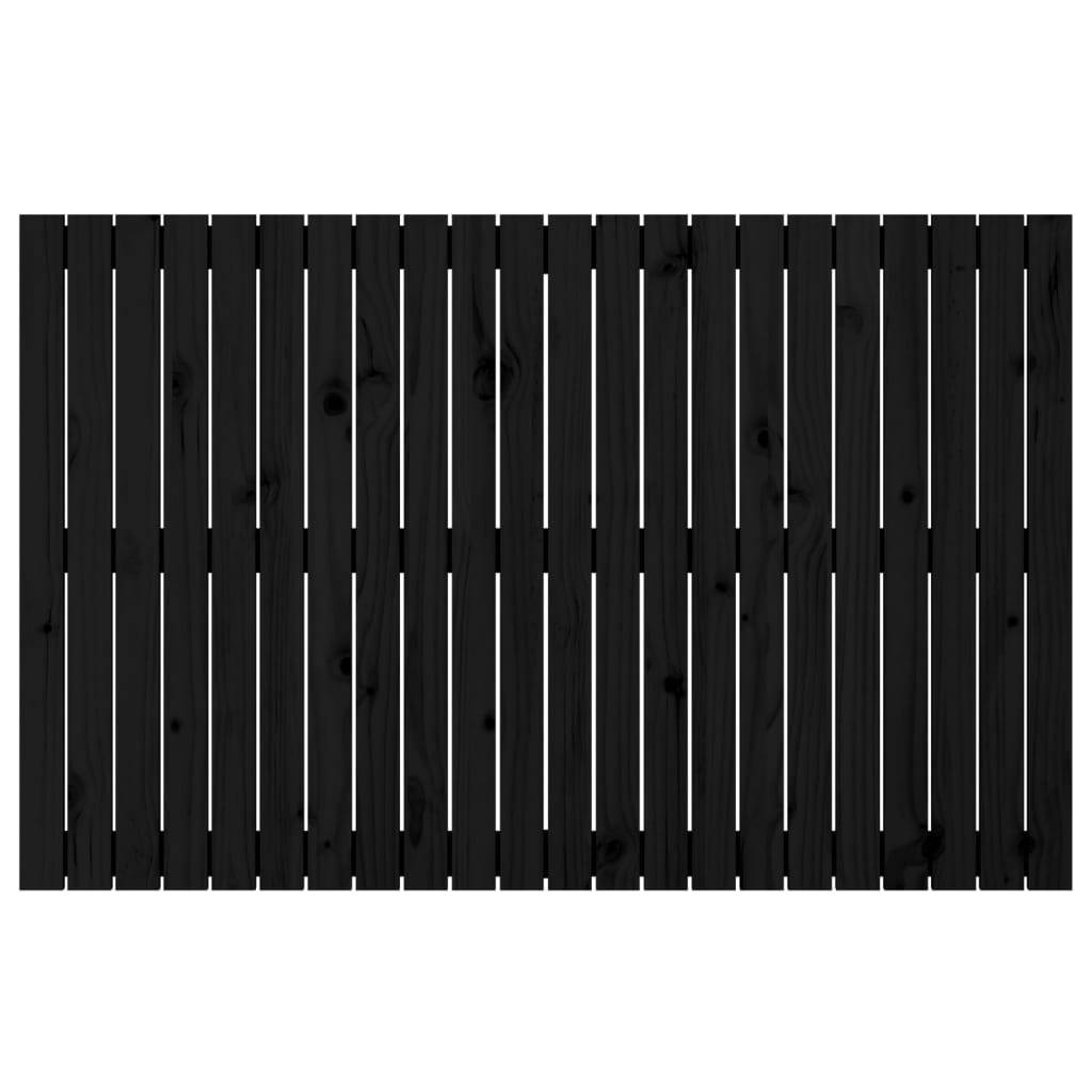 Wall Headboard Black 140 cm Solid Wood Pine