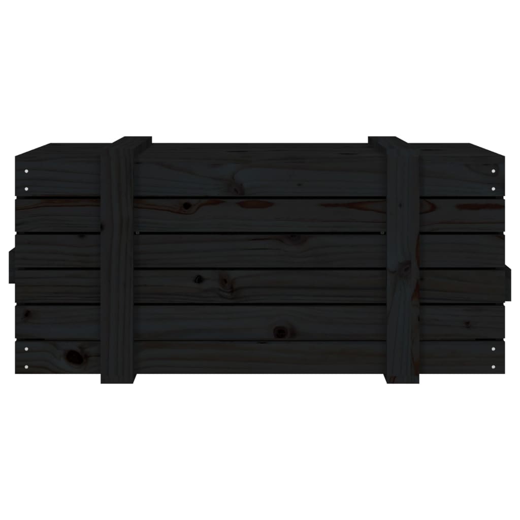 Storage Box Black 91x40.5x42 cm Solid Wood Pine