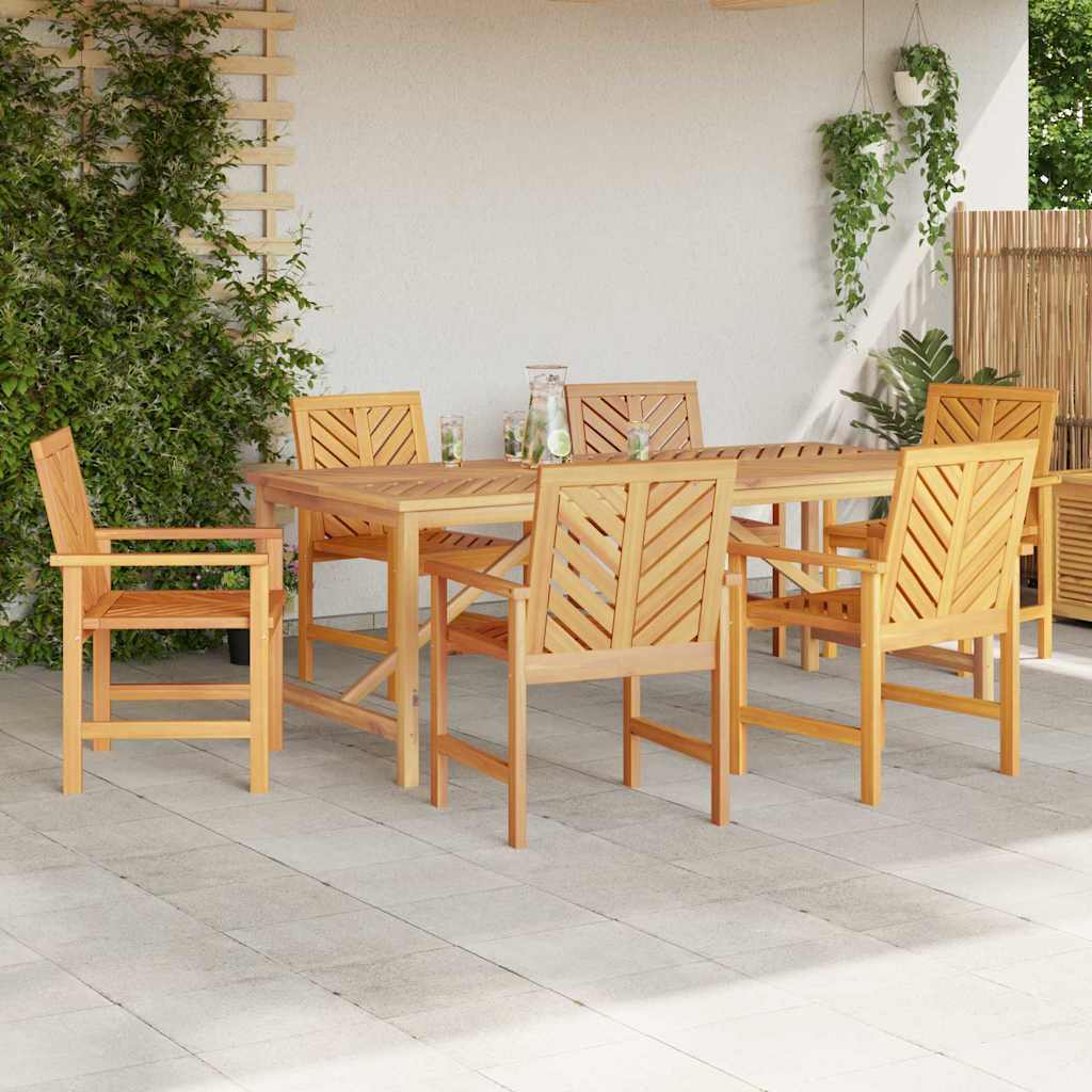 Garden Dining Set 7 pcs Brown Solid acacia wood