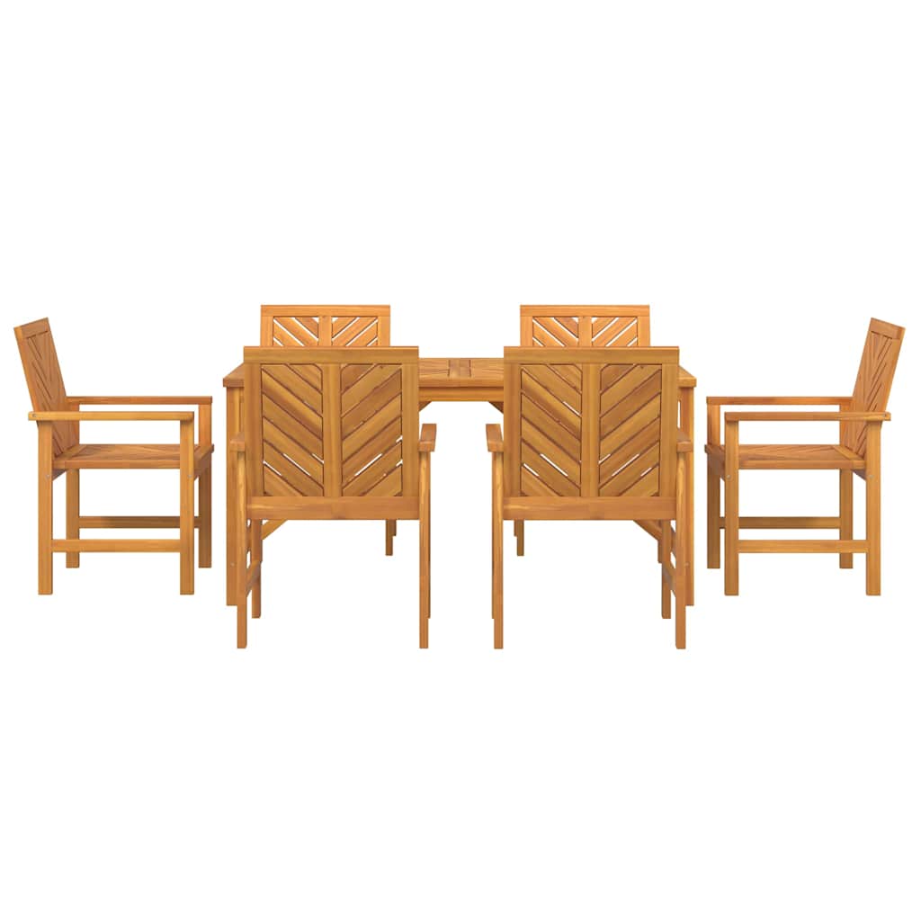 Garden Dining Set 7 pcs Brown Solid acacia wood