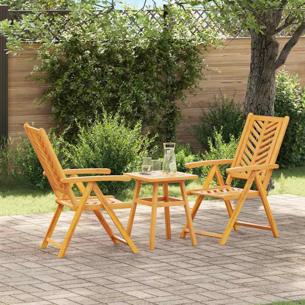 Garden Bistro Set 3 pcs Brown Solid acacia wood