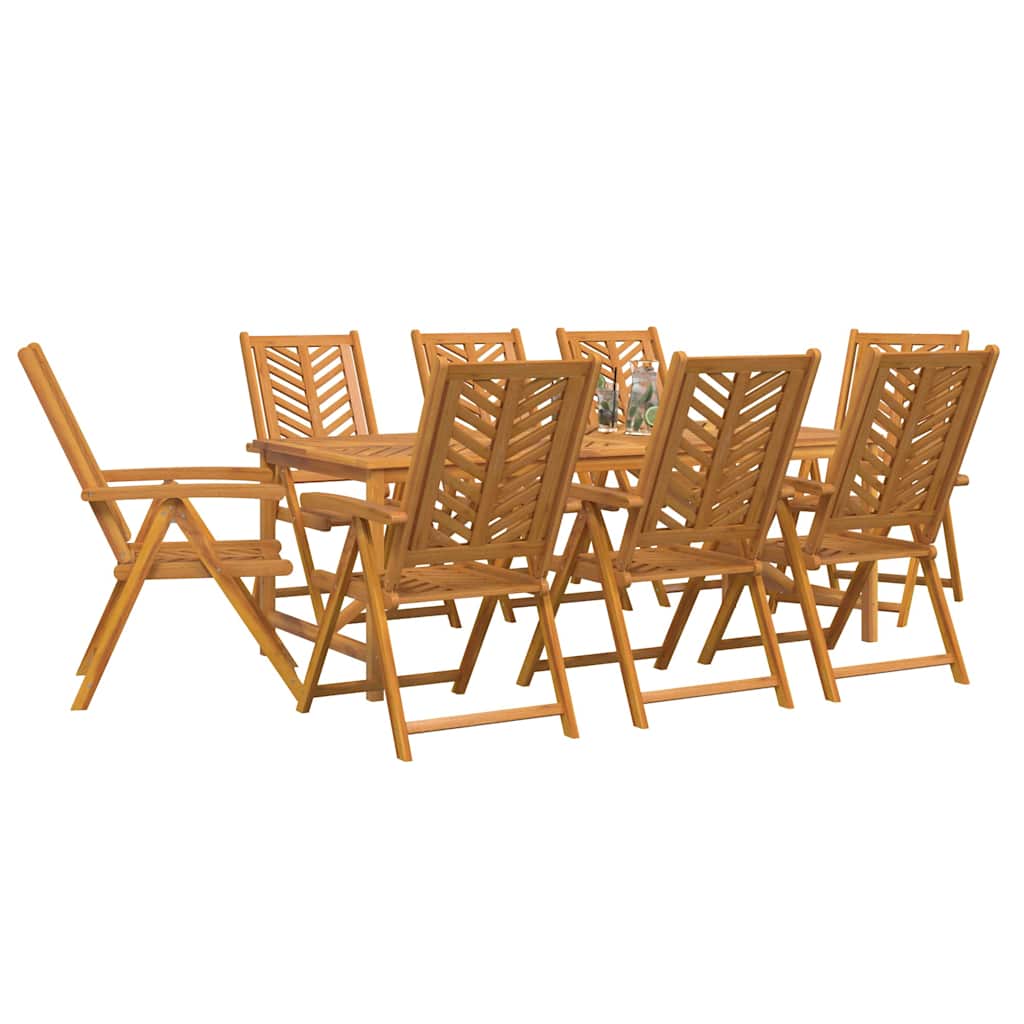 Garden Dining Set 9 pcs Brown Solid acacia wood