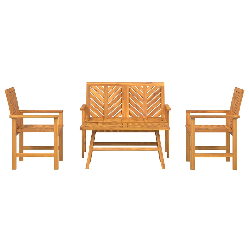 Garden Lounge Set Brown Solid Acacia wood