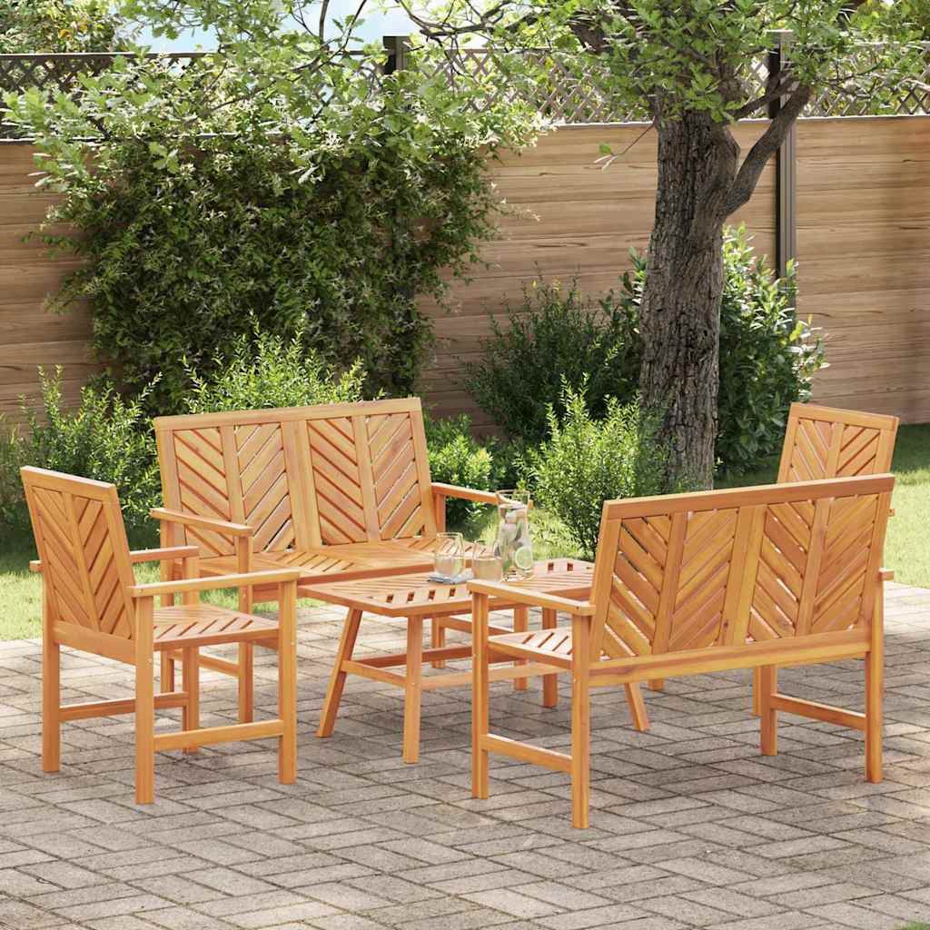 Garden Lounge Set Brown Solid Acacia wood