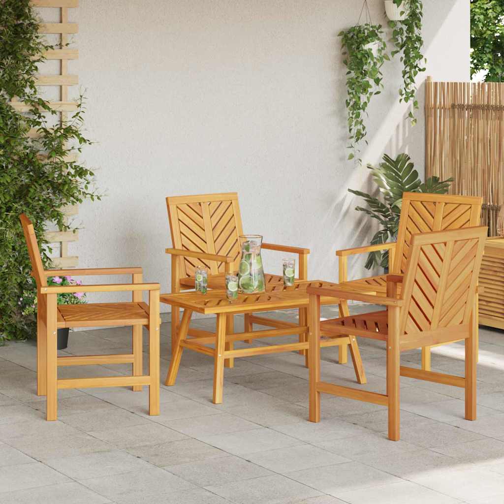 Garden Lounge Set Brown Solid Acacia wood
