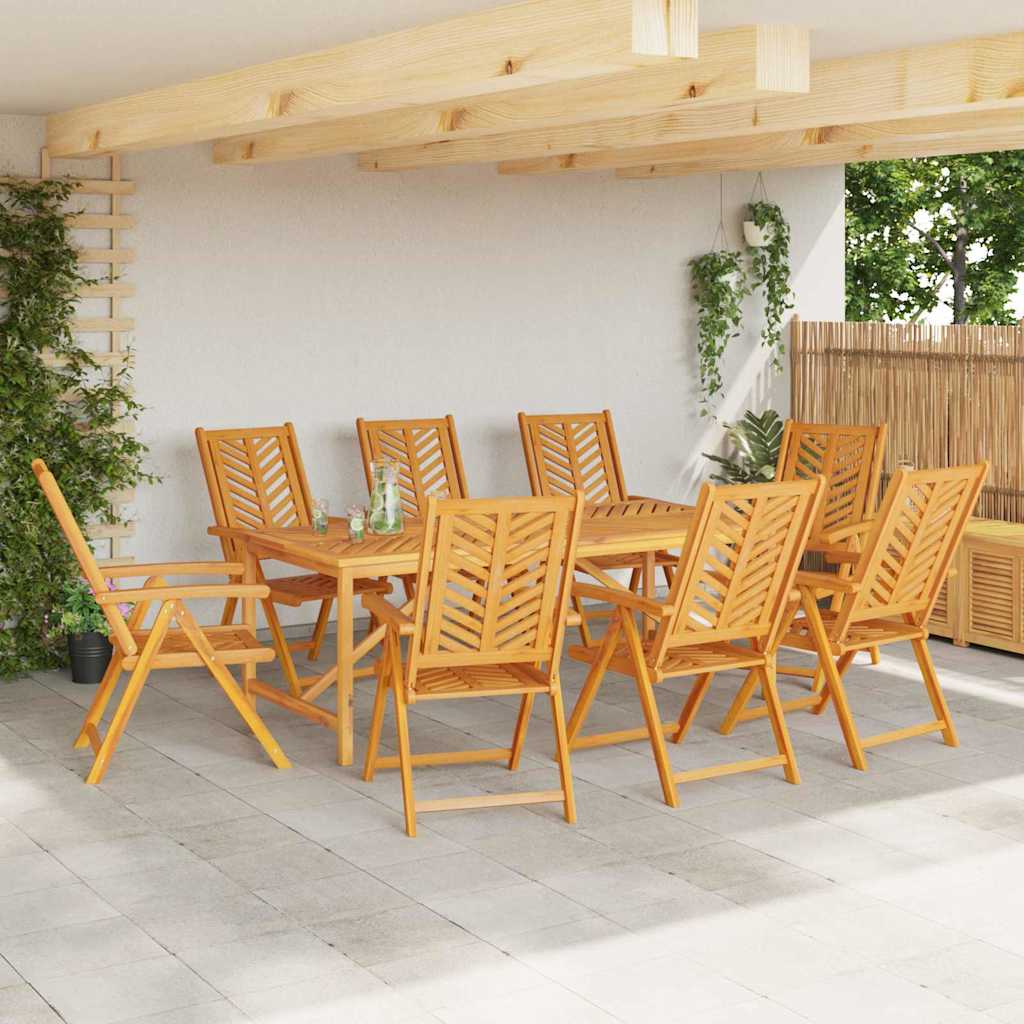 Reclining Chair 8 pcs Brown 57 x 71 x 90cm Wood