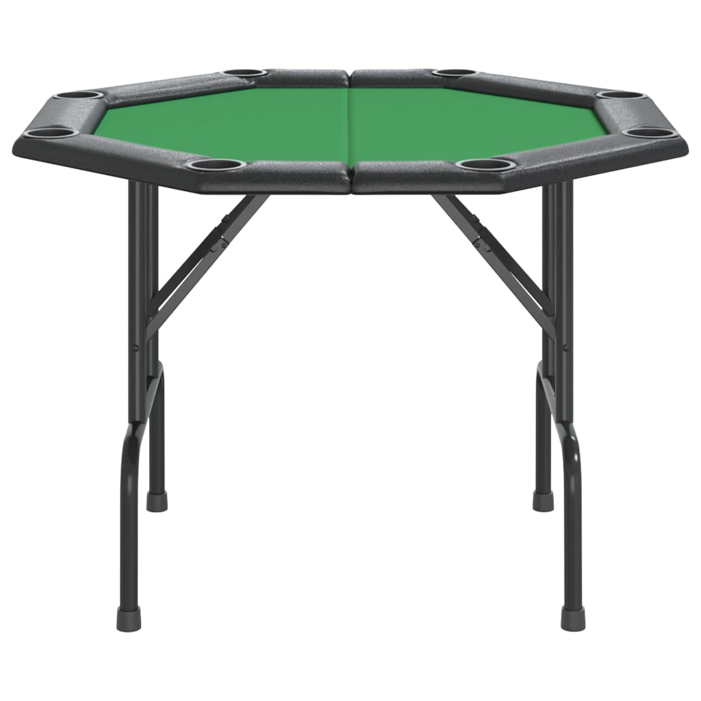 8-Player Folding Poker Table Green 108x108x75 cm