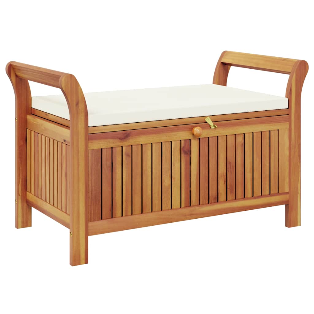 Garden Storage Bench with Cushion 91 cm Solid Wood Acacia