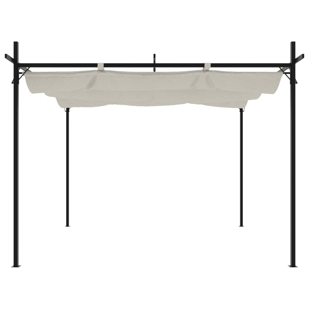 Pergola with Retractable Roof Cream 295x292x230 cm