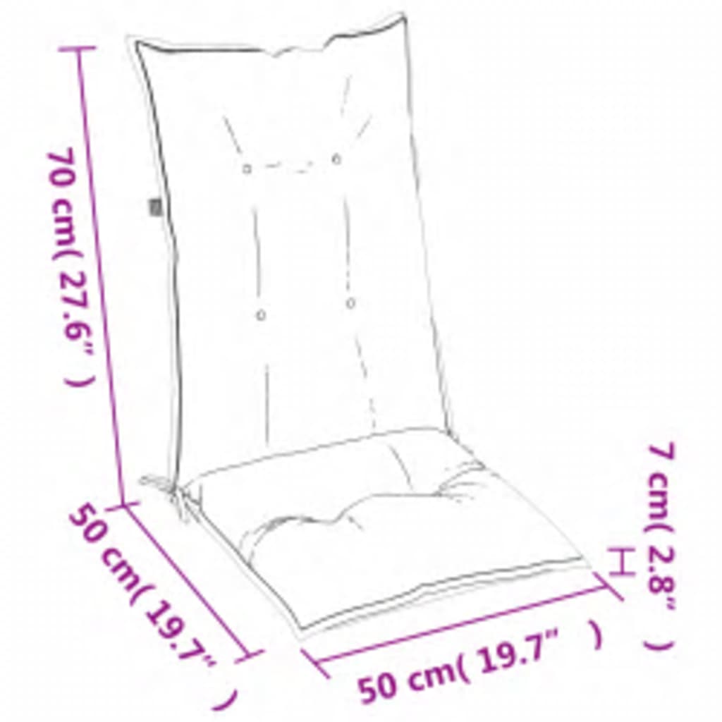 Garden Highback Chair Cushions 4 pcs Red 120x50x7 cm Fabric