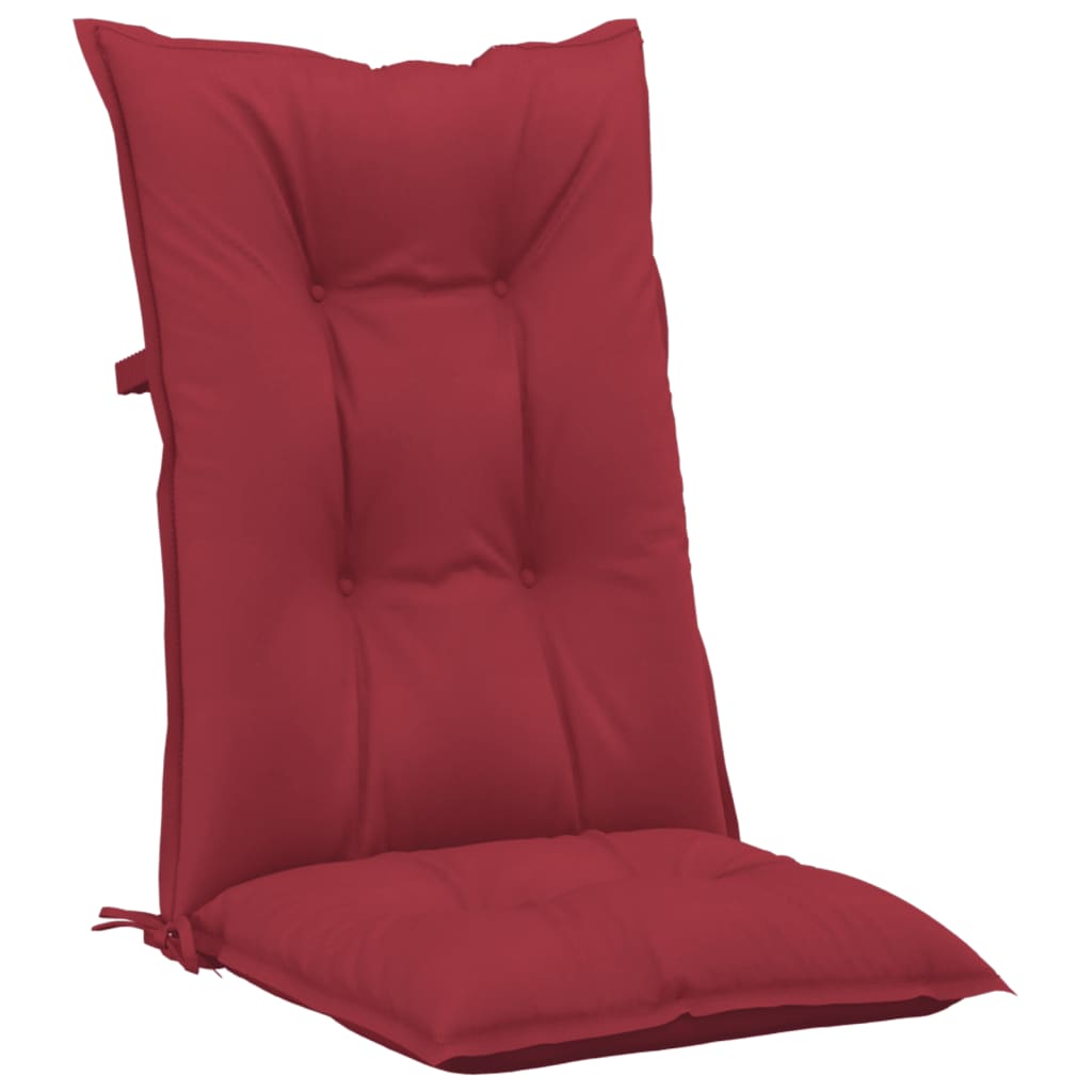 Garden Highback Chair Cushions 4 pcs Wine Red 120x50x7 cm Fabric