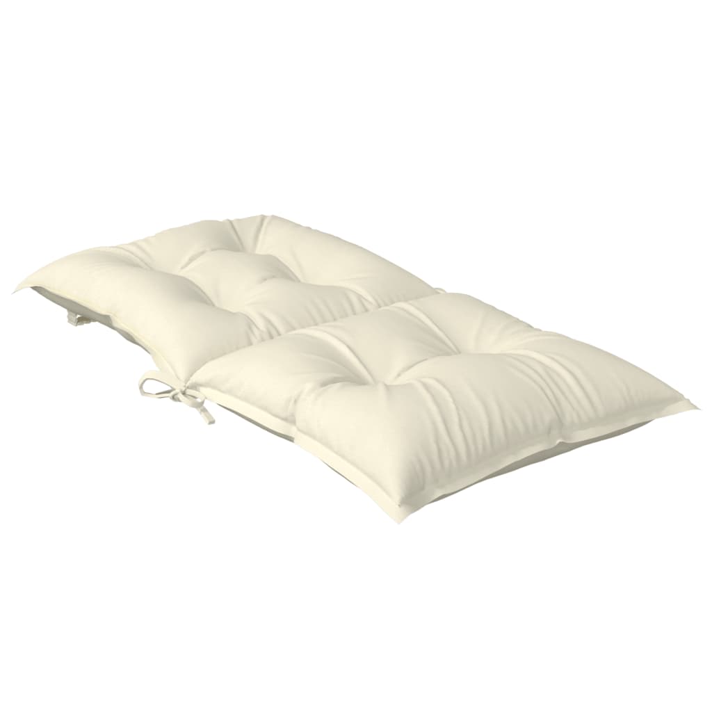 Garden Lowback Chair Cushions 4 pcs Cream 100x50x7 cm Fabric
