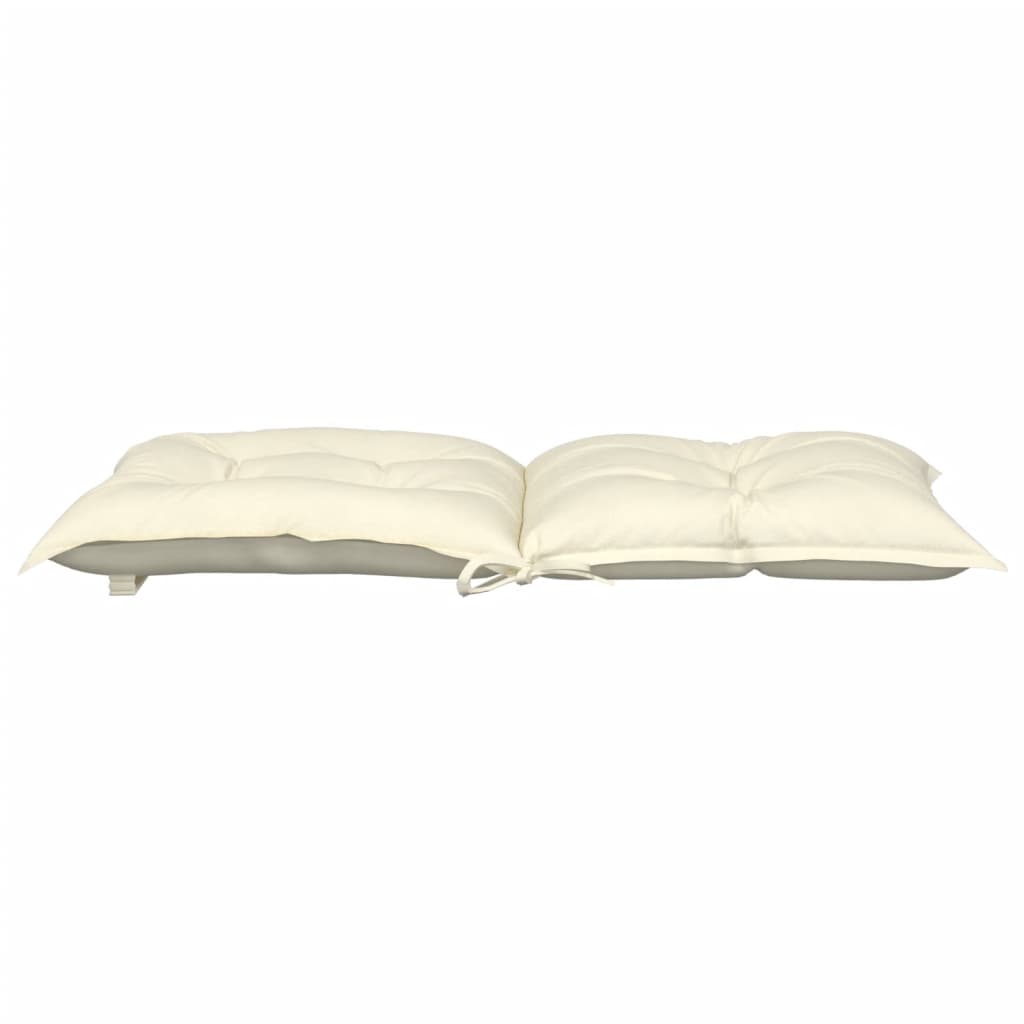 Garden Lowback Chair Cushions 4 pcs Cream 100x50x7 cm Fabric