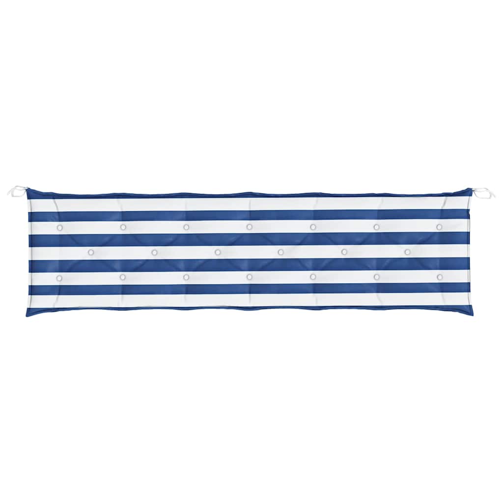Garden Bench Cushions 2pcs Blue&White Stripe 200x50x7cm Fabric