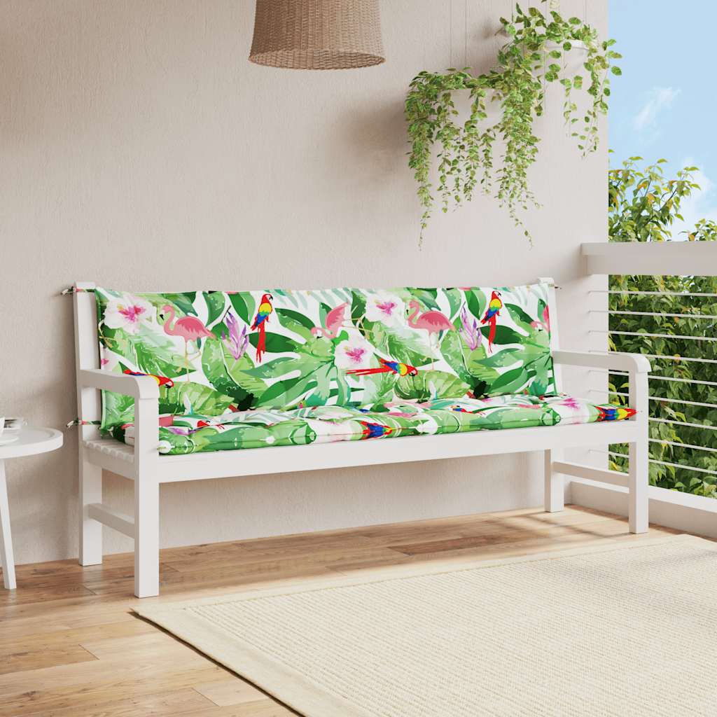 Garden Bench Cushions 2pcs Multicolour 200x50x7cm Fabric