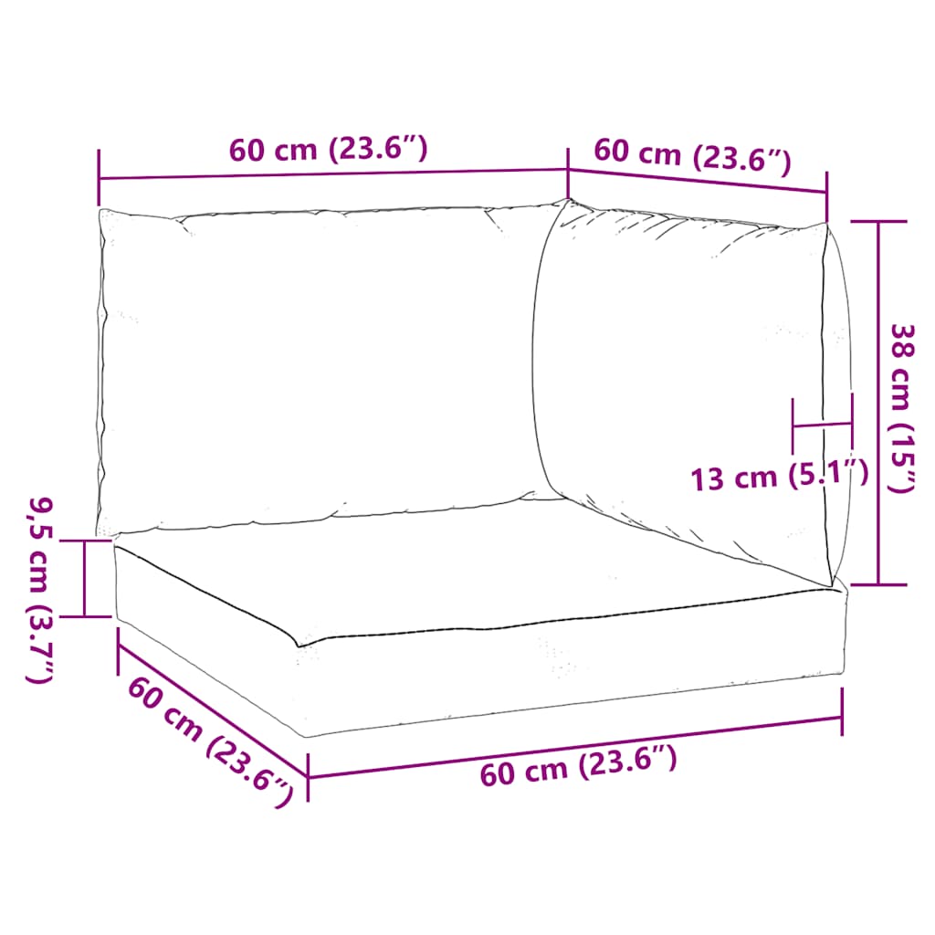 Pallet Cushions 3 pcs Taupe Oxford Fabric