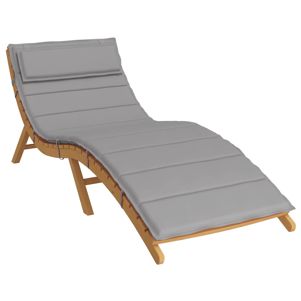 Sun Lounger Cushion Grey 180x60x4 cm Oxford Fabric