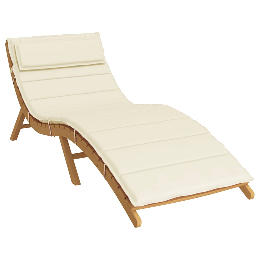 Sun Lounger Cushion Cream 180x60x4 cm Oxford Fabric