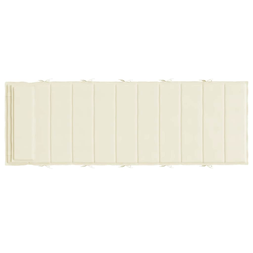 Sun Lounger Cushion Cream 180x60x4 cm Oxford Fabric
