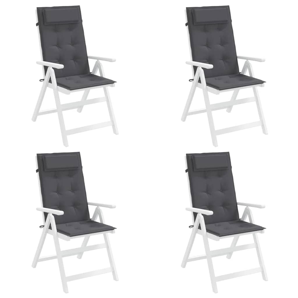 Highback Chair Cushions 4 pcs Anthracite Oxford Fabric