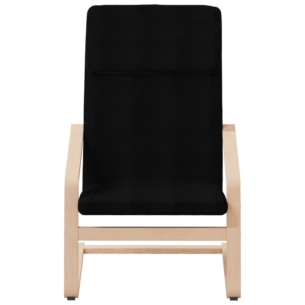 Relaxing Chair with Footstool Black Fabric