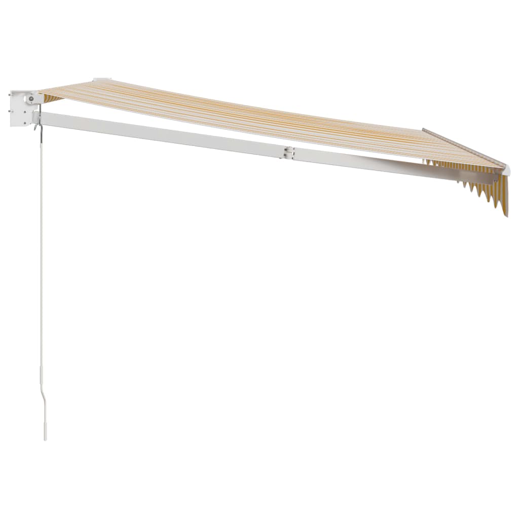 Retractable Awning Yellow and White 3,5x2,5 m Fabric and Aluminium