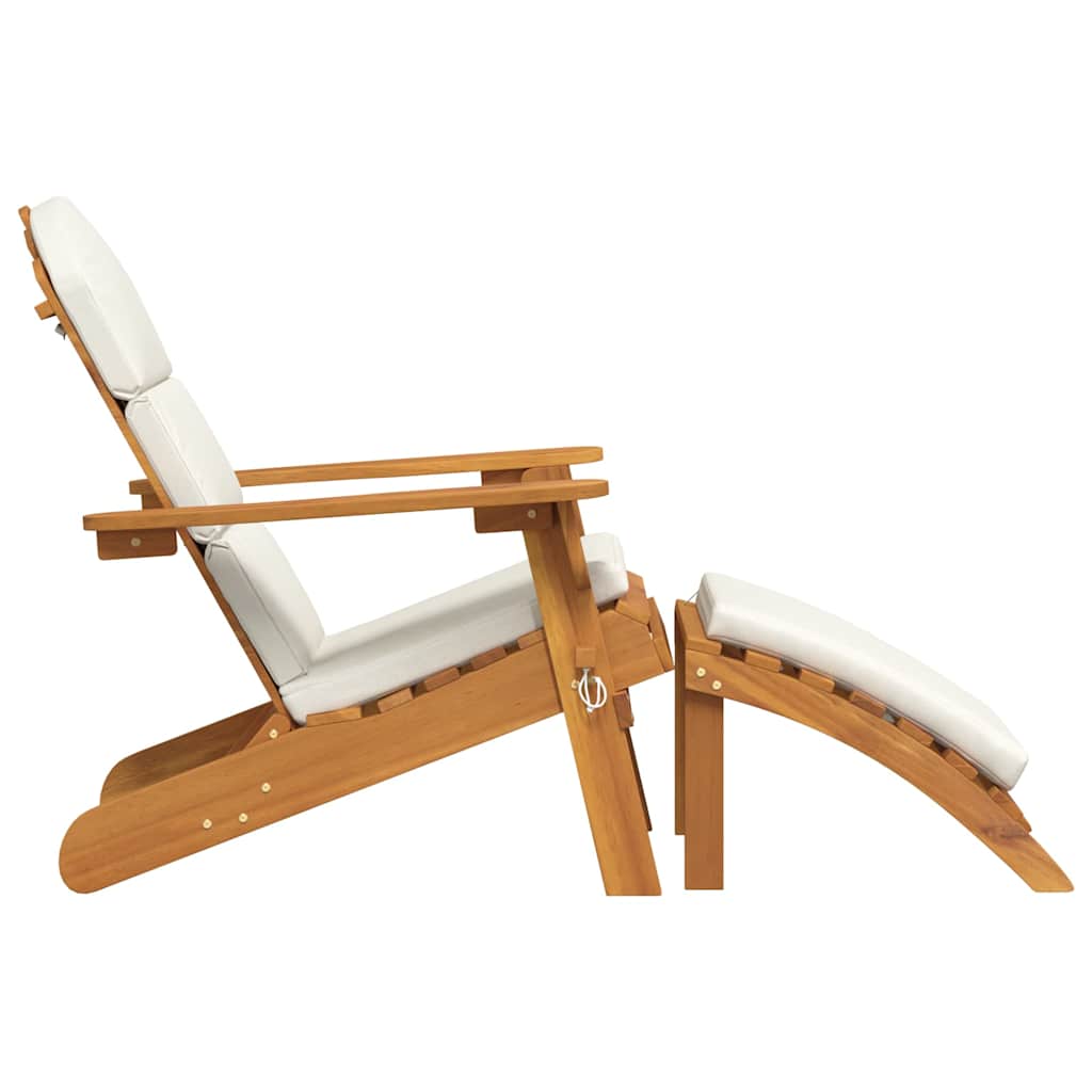 Adirondack Garden Chair with Footrest Solid Wood Acacia