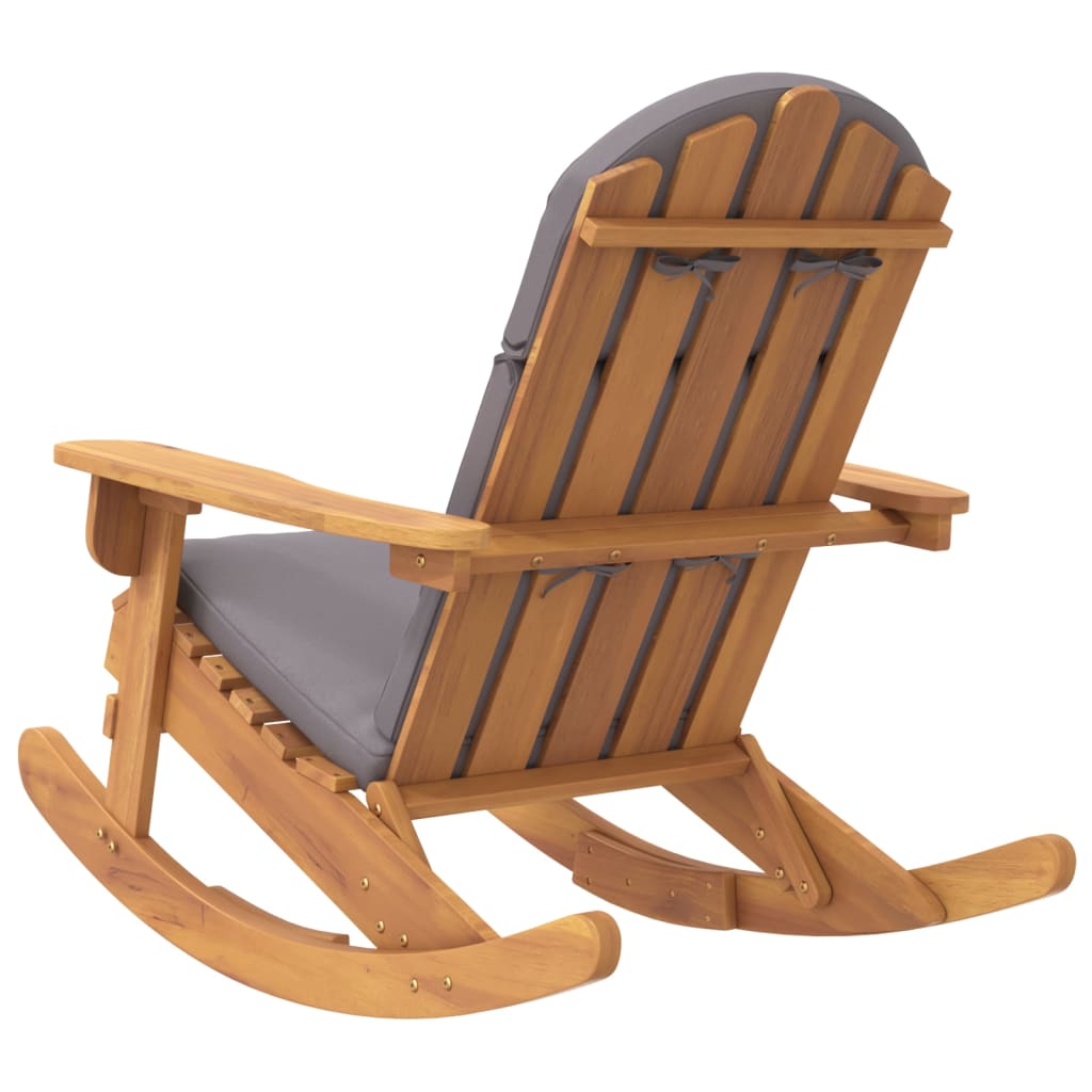 Adirondack Rocking Chair with Cushions Solid Wood Acacia