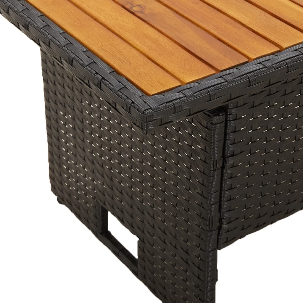 2 Piece Garden Lounge Set with Cushions Black Poly Rattan