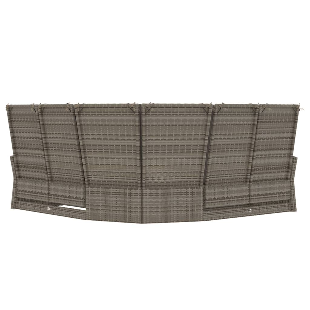 Reclining Corner Sofa with Cushions Grey Poly Rattan