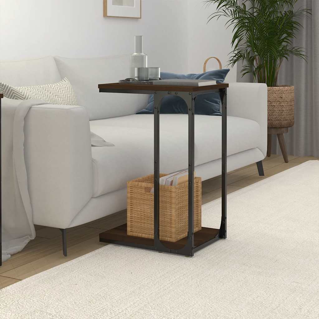 Side Table Brown Oak 40x30x60 cm Engineered Wood