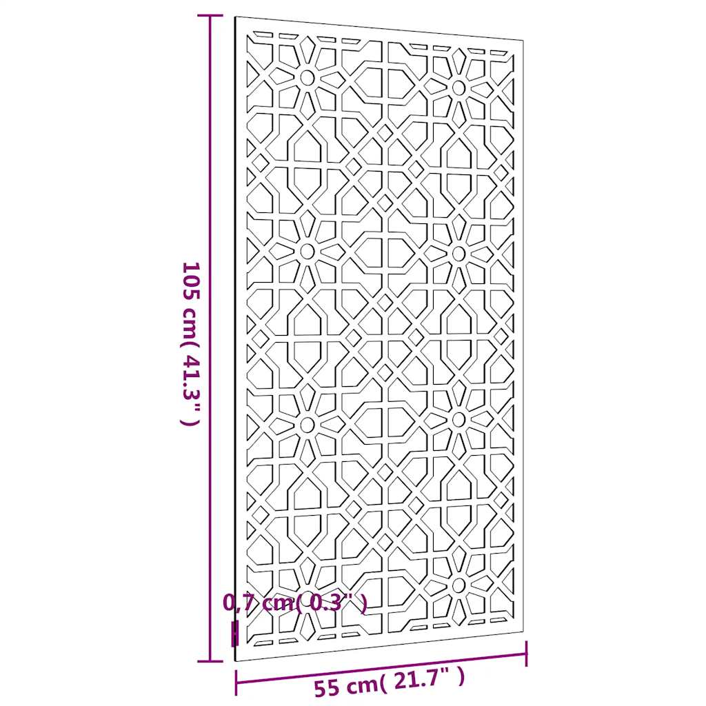 Garden Wall Decoration 105x55 cm Corten Steel Moorish Design
