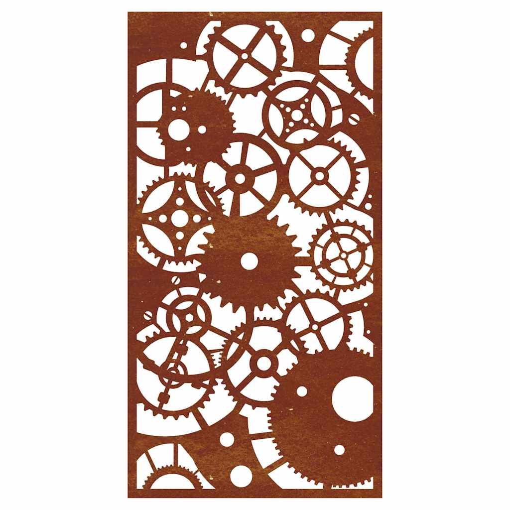 Garden Wall Decoration 105x55 cm Corten Steel Gear Wheel Design