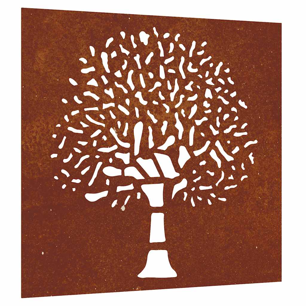 Garden Wall Decoration 55x55 cm Corten Steel Tree Design